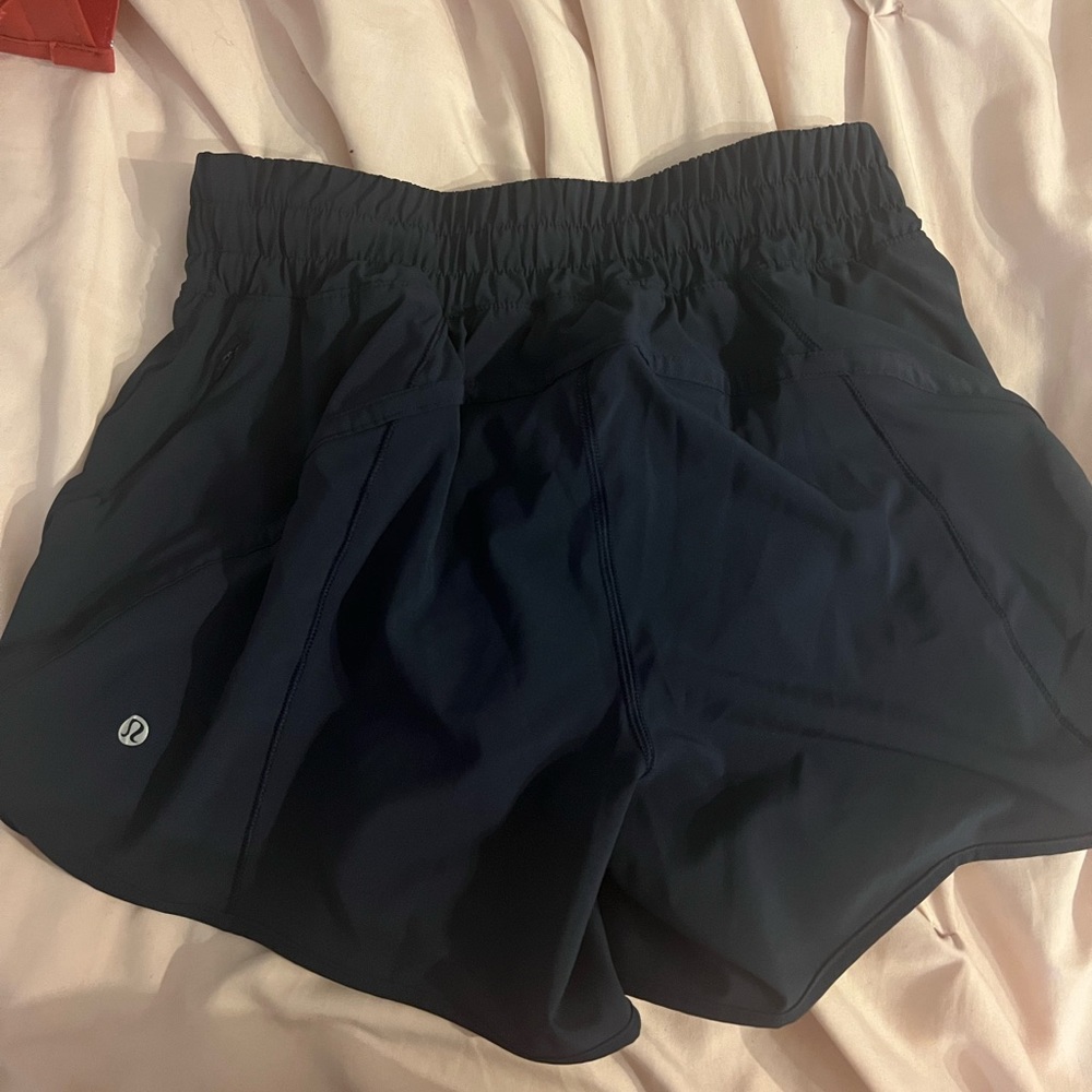Navy lululemon tracker short “5